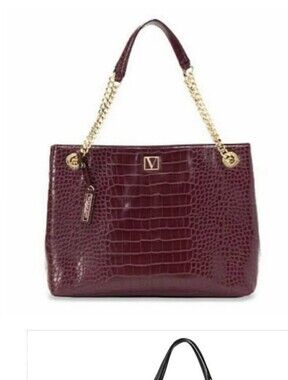 Victoria's Secret Shoulder Big Bag Chain-Handle Tote - Burgundy